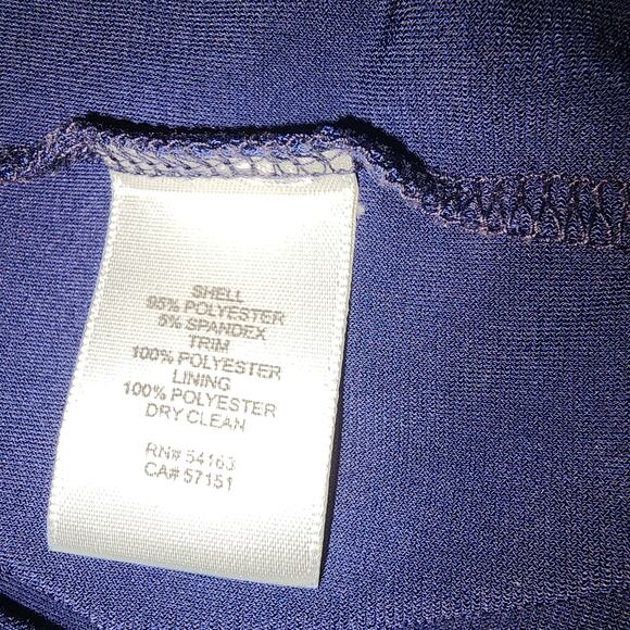 Eliza J Sz 12 Navy Blue Off Shoulder Tiered Hem Ruffle Neckline Dress Maxi - Picture 8 of 8